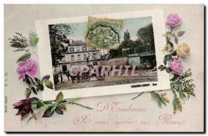 Eaubonne Old Postcard I send you these flowers Station