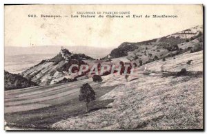 Old Postcard Besacon Ruins of Chateau Fort de Montfaucon