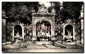 Old Postcard Nancy Place Stanislas Neptune Fountain