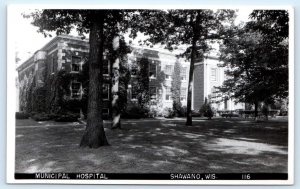 RPPC SHAWANO, Wisconsin WI ~ MUNICIPAL HOSPITAL ca 1940s Postcard