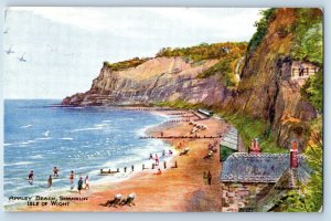 Isle of Wight England Postcard Appley Beach Shanklin 1958 Water Colour