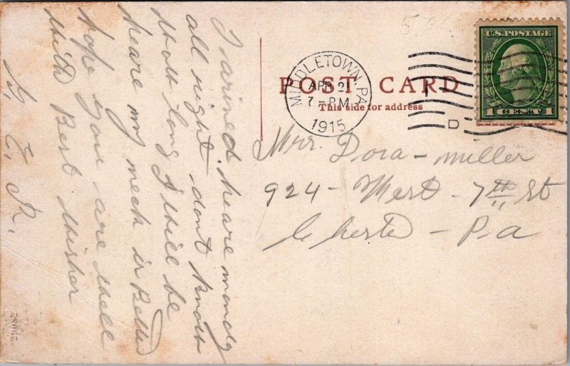 Postcard High School Middletown PA 1915