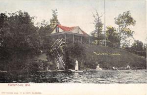 Forest Lake Wisconsin Scenic Waterfront View Antique Postcard K100212