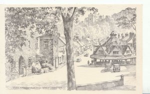 Somerset Postcard - Yarn Market and High Street - Dunster - Sketch - Ref U48