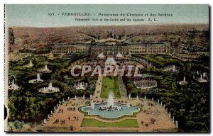 Versailles Old Postcard Panorama of the castle and gardens