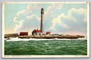 Boone Island Lighthouse  York   Maine  Postcard  1912