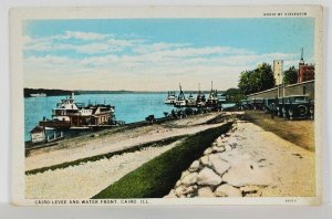Cairo Illinois Cairo Levee and Water Front c1920 Postcard S1