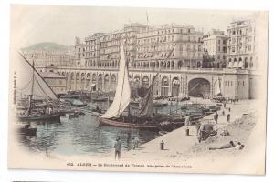 Algiers Port from Admiralty Tinted Litho Boulevard France