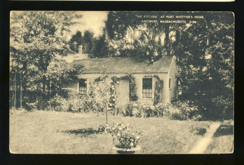 Amesbury, Massachusetts/MA/Mass Postcard, Kitchen At Poet Whitter's Home