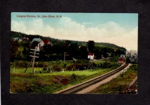 NB Lingley Railroad Train Station Depot St John New Brunswick Carte Postale PC