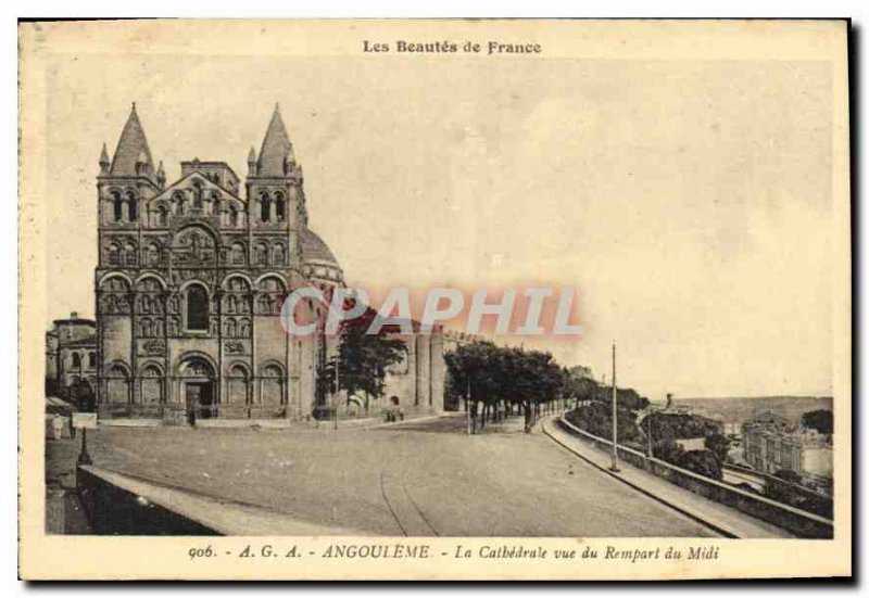 Postcard Old Angouleme The Cathedral view Rrempart du Midi