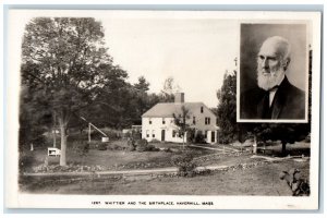 Whittier And The Birthplace Haverhill Massachusetts MA RPPC Photo Postcard 