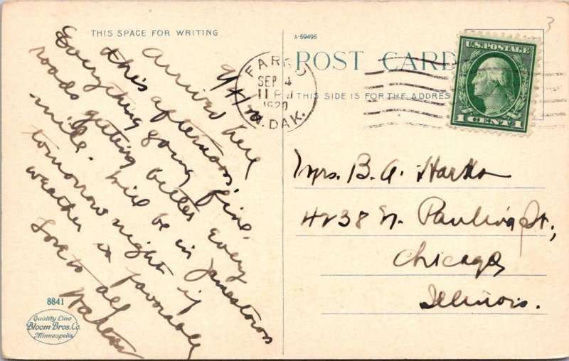 Fargo, ND North Dakota  MASONIC TEMPLE  Masons~Fraternal Order  1920 Postcard