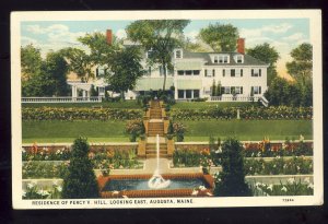 Augusta, Maine/ME Postcard, Residence Of Percy V. Hill, 1936!