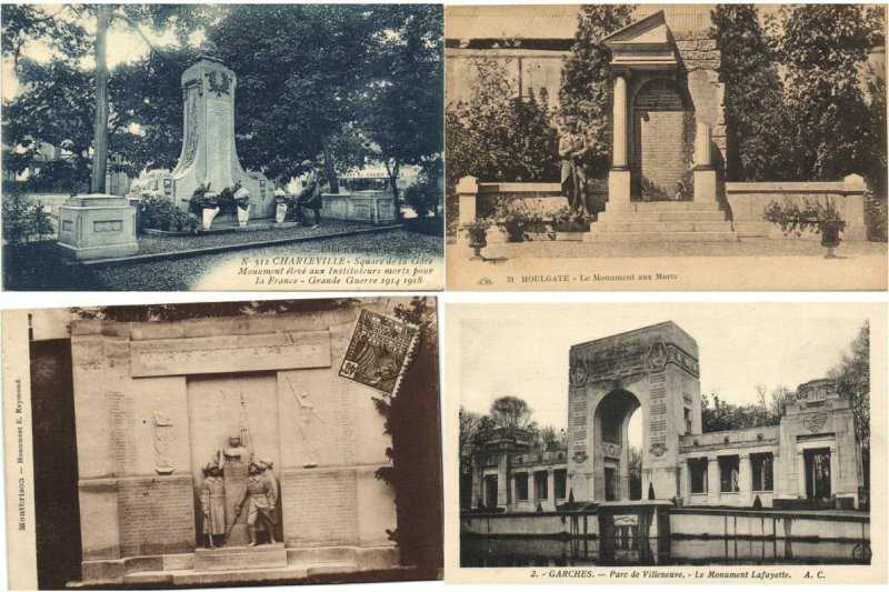 WAR MONUMENTS STATUES MILITARY WWI 250 Vintage Postcards Pre-1940 (L3395)
