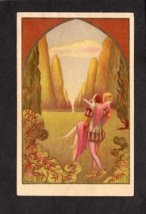 Artist Signed Dante Dernini Love Romantic Couple Art Deco Postcard
