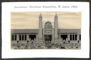 ST. LOUIS WORLD'S FAIR METALLURGY EXPO SILK INSERT NOVELTY POSTCARD (1904)