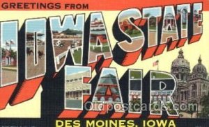 Iowa State Fair, Des Moines, Iowa, USA Large Letter Town Unused 