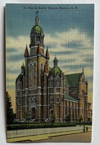 Vintage Postcard St. Francis Xavier Church Nashua, New Hampshire