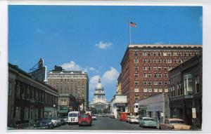 Capitol Avenue Street Scene Cars Springfield Illinois 1950s postcard