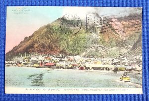 Between the Mountains and the Sea Pacific Coast Steamship Co Juneau AK Postcard