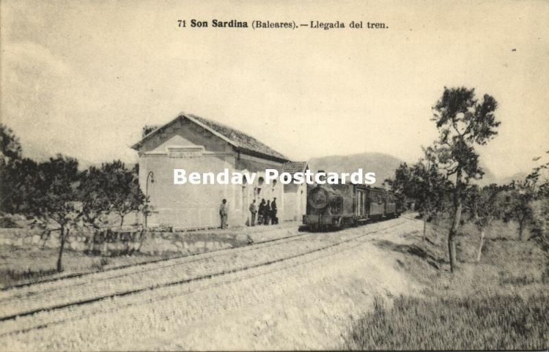 spain, SON SARDINA, Baleares, Estacion Ferrocarril, Railway Station, Train 1910s