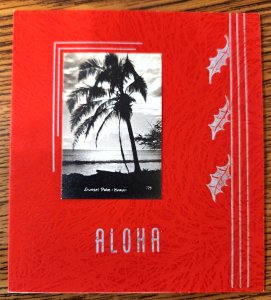 4x4.5 Christmas Card Hawaii Soldier Corporal Grigitis Small Photo Inset WWII Era