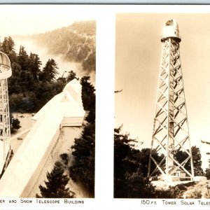 c1940s Mt Wilson, VT Observatory RPPC Snow Solar Telescope Photo Postcard A100