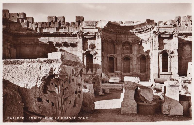 Baalbeck Baalbek Lebanon Emicyclere De La Grande Cour Temple Real Photo Postcard