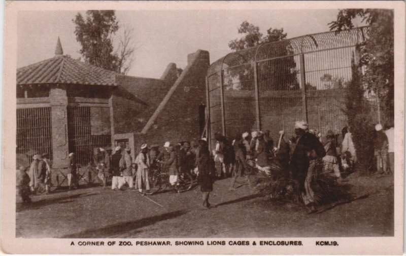 PC PAKISTAN, PPESHAWAR, CORNER OF ZOO, Vintage REAL PHOTO Postcard (b43346)