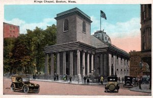 Boston, Massachusetts - Old cars at the Kings Chapel - c1920