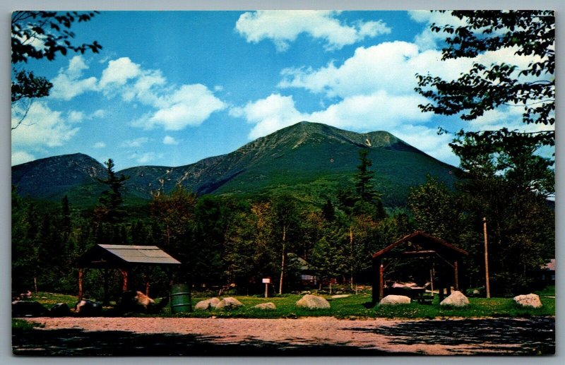 Postcard Baxter State Park ME c1960s Mt. Katahdin From Katahdin Stream Camp Site