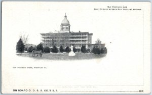 1900 Old Soldiers Civil War Home Veterans Hampton VA Dominion Line Postcard P164
