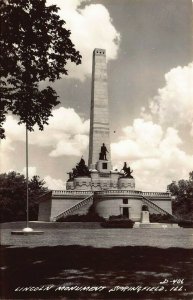 LP11 Lincoln Monument Springfield  Illinois RPPC Postcard 