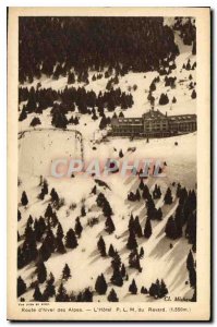 Postcard Old Road Winter Alpine Hotel PLM Revard