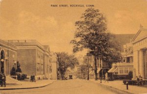 Rockville Connecticut Park Street Sepia Tone Photo Print Vintage Postcard U5425