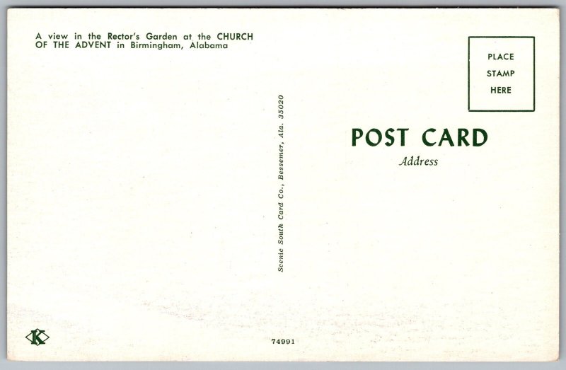 Postcard Birmingham Alabama AL Rector's Garden 1950s Chrome Vtg Scenic