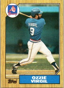 1987 Topps Baseball Card Ozzie Virgil Atlanta Braves sk3119