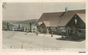1940s Hand Tinted Malahat Chalet Post Office BC Canada RPPC Real photo 404