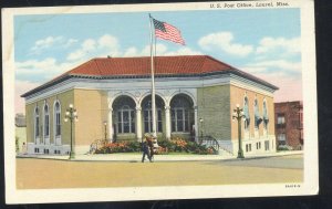 LAUREL MISSISSIPPI U.S. POST OFFICE BUILDING FLAG FLYING VINTAGE POSTCARD