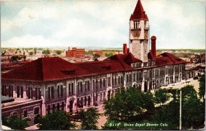 Postcard Union Railroad Depot in Denver, Colorado