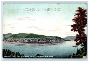 1908 Birds Eye View City Of Hinton West Virginia WV, Showing New River Postcard