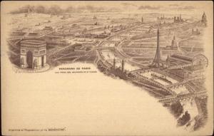 Paris Panorama Exposition pr. La  Benedictine c1900 Postcard Image on Back