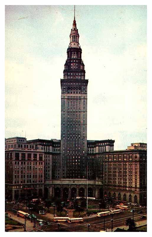 Postcard TRAIN STATION SCENE Cleveland Ohio OH AR8780