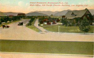 Postcard Pacific Electric Building Office Grand Blvd Brentwood Balloon Route L.A