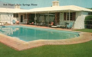 Vintage Postcard Bob Hope's Beautiful Palm Springs Home Swimming Pool California