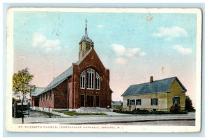 1920 St. Elizabeth Church(Portuguese Catholic) Bristol, Rhode Island RI Postcard 