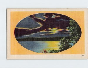 Postcard Nature Lake Evening Landscape Scenery