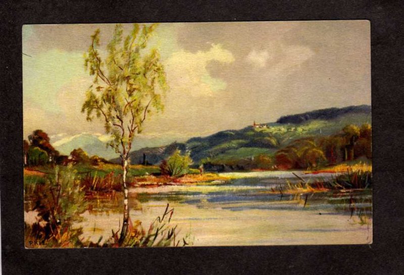Artist Signed Altenrhein Walzenhausen Switzerland Swiss Painting Art Postcard