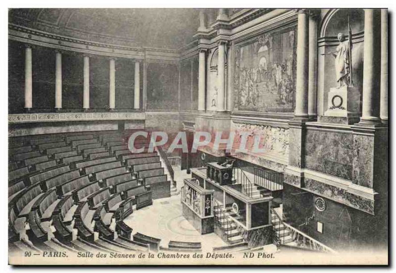 Postcard Old Paris Hall of Sittings of the House of Deputies